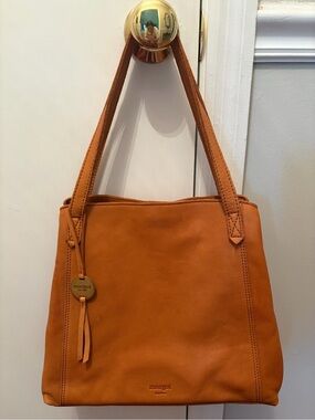 margot Burnt Orange Leather Tote Shoulder Bag